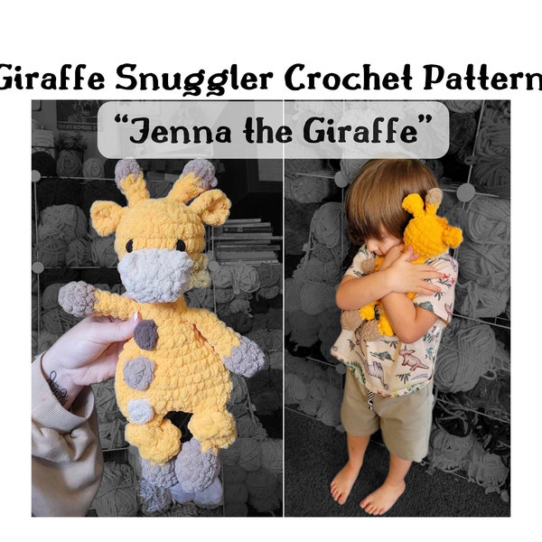 Modèle au crochet facile avec peluche girafe - Lovey Safari girafe, couverture de sécurité Amigurumi, couette girafe au crochet, poupée de chiffon nouveau-né Lovey