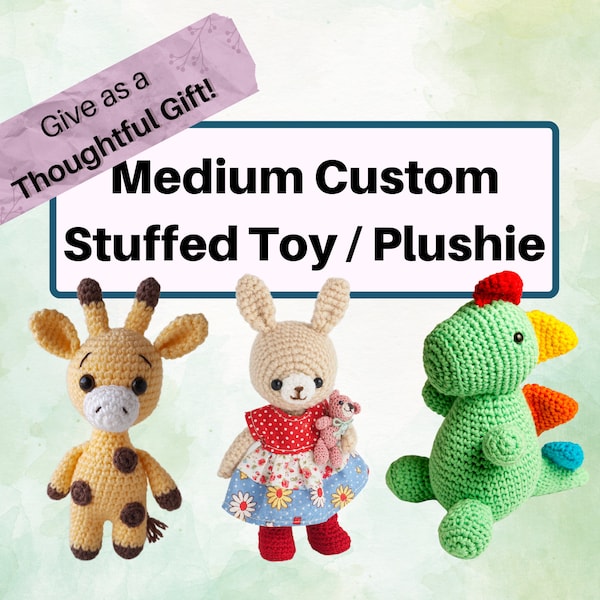 Medium Custom Plush Commission - Custom Plushie - Custom Anime Plush - Boyfriend Gift Basket - Custom Cat Plush - Vegan Gift Basket - Pet