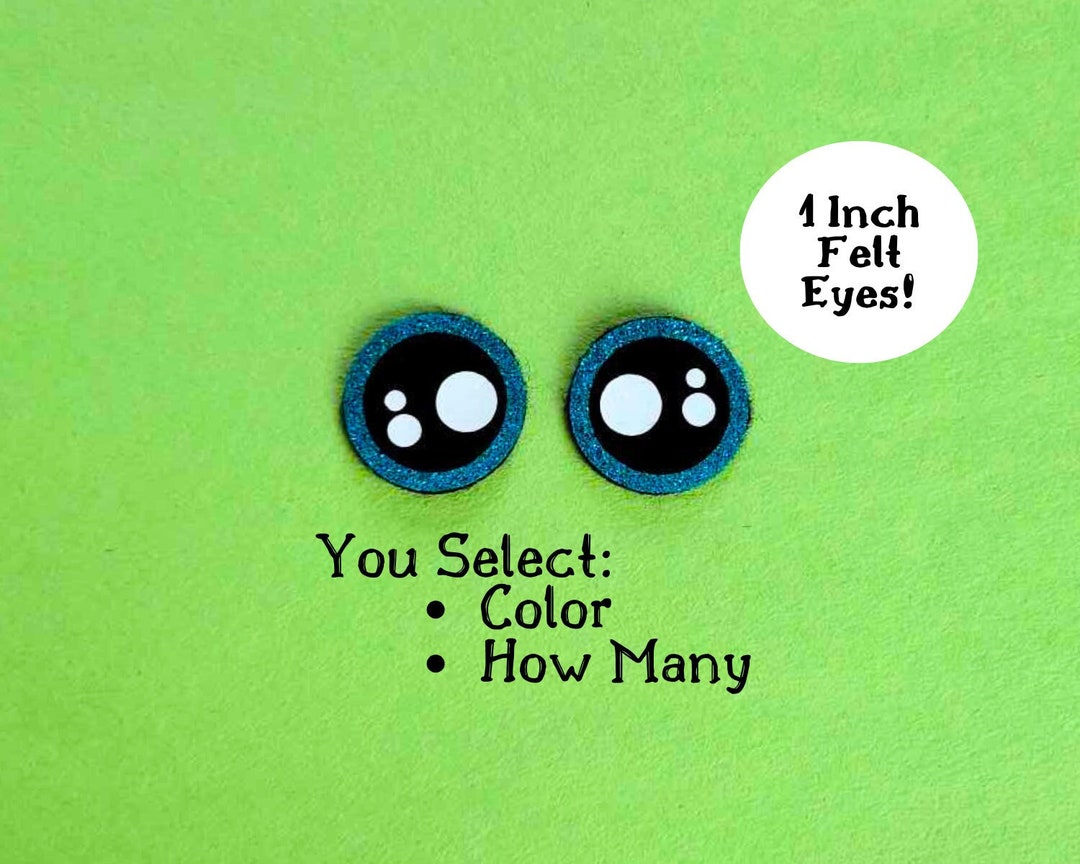 1 Inch Felt Eyes Amigurumi Eyes Glitter Eyes Kawaii Eyes Etsy