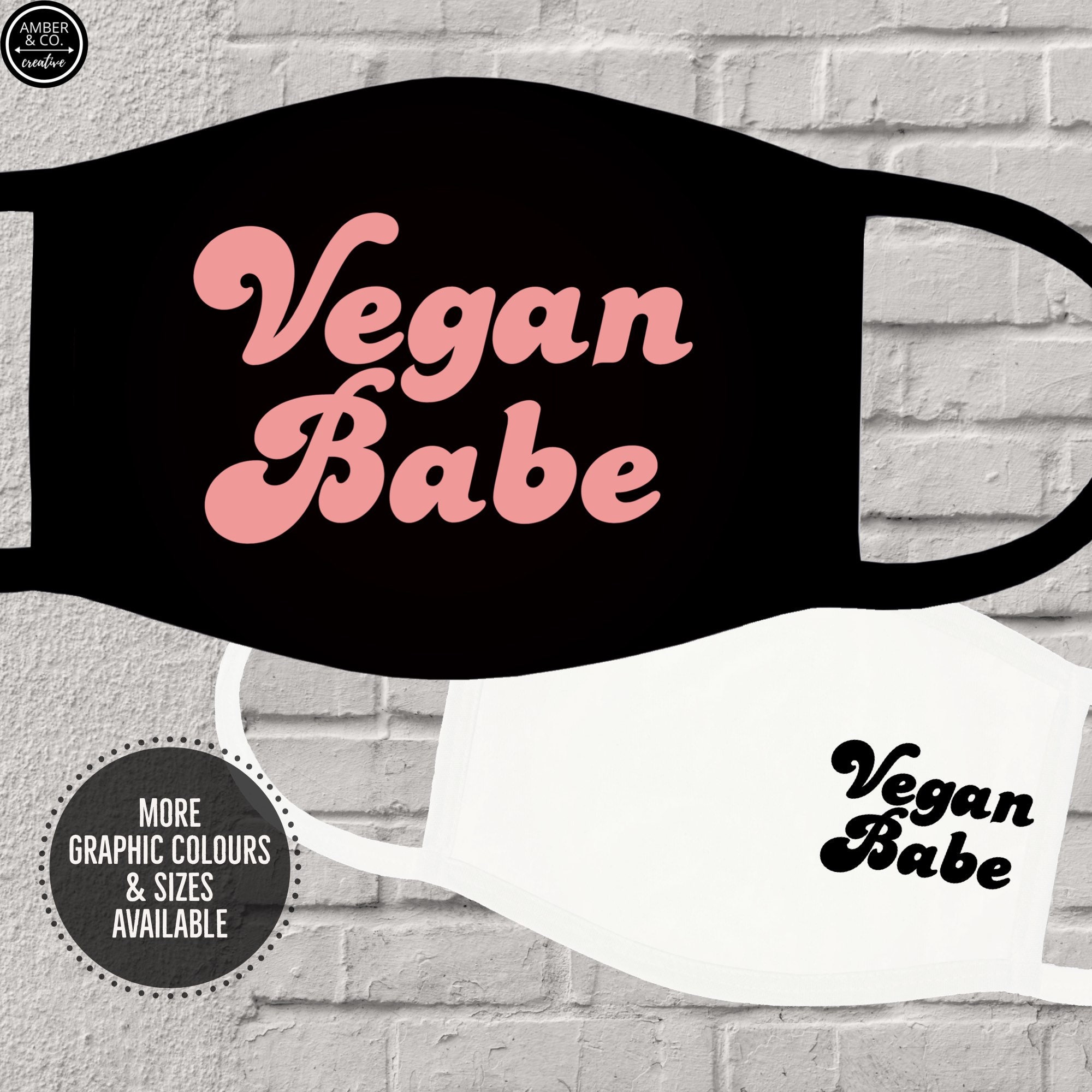 Face Mask Vegan Babe Vegan Face Mask Washable Face Mask | Etsy