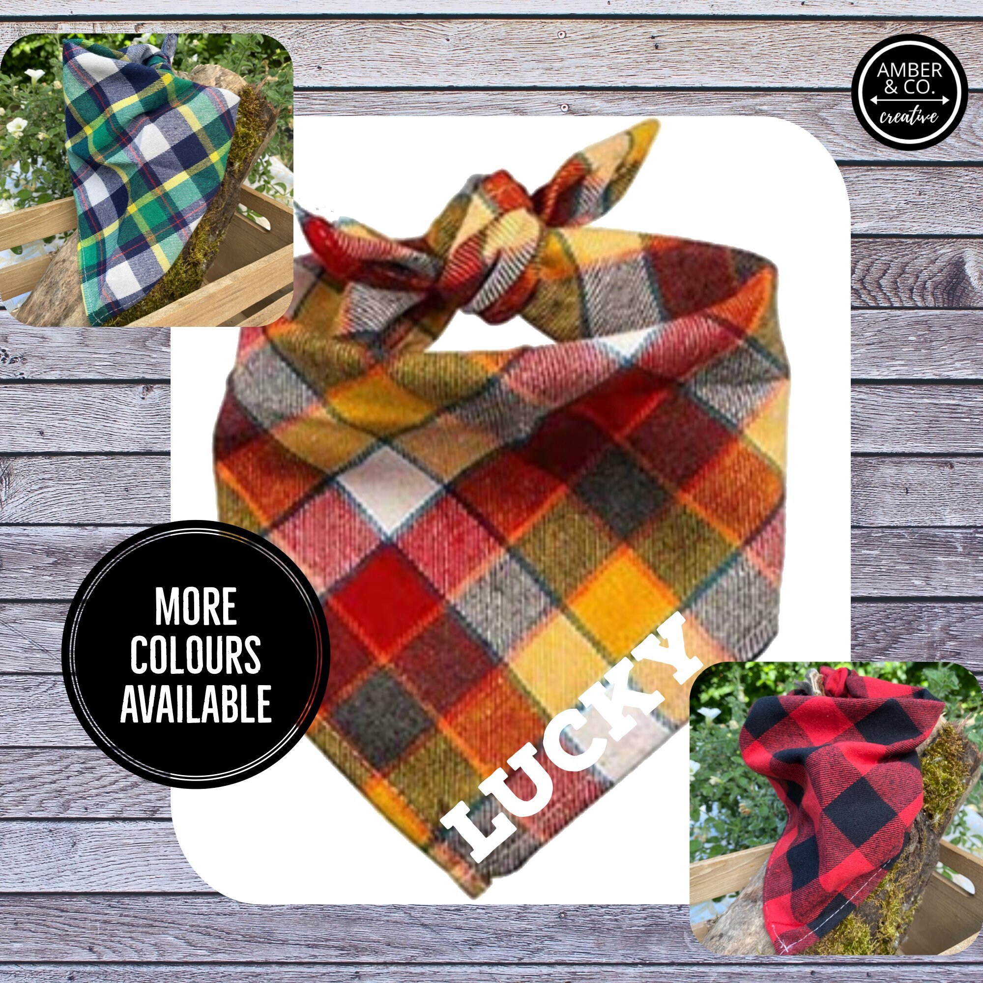 Custom Dog Bandana - Plaid Collection | Pet Bandana | Dog Handkerchie…
