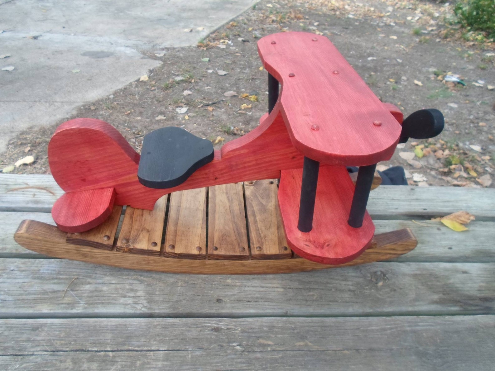 Airplane Wooden Baby Rocking Chair Baby Rocker Toy Ride On Etsy