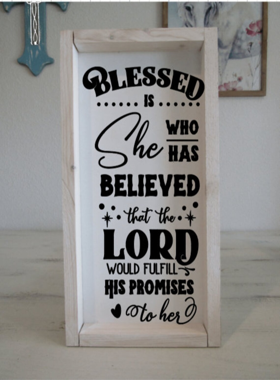 Wood Framed Farmhouse Sign Religious Sign Bible Scripture Etsy
