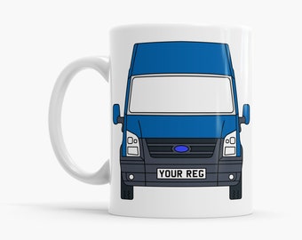 Ford Transit Camper Van Mug | Multiple Colours | Personalised Reg Plate | Campervan Gift
