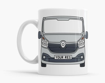 Renault Trafic Camper Van Mug | Multiple Colours | Personalised Reg Plate | Campervan Gift