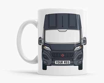 Fiat Ducato Camper Van Mug  | Multiple Colours | Personalised Plate | Gift Box | Campervan Gift