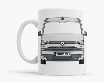 VW T7 Transporter Camper Van Mug | Multiple Colours | Personalised Reg Plate | Campervan Gift