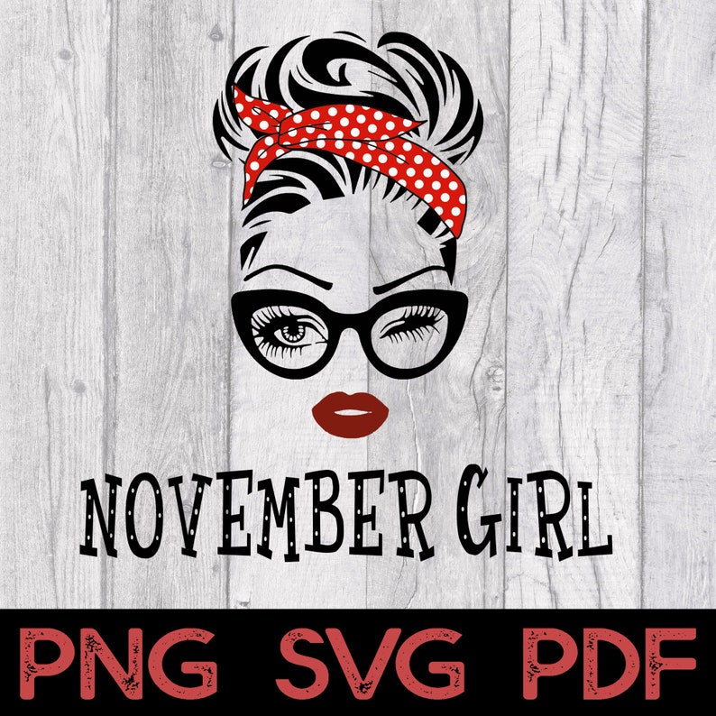 Download November Girl Wink Eye svg Face Wink Eyes Lady Face svg | Etsy