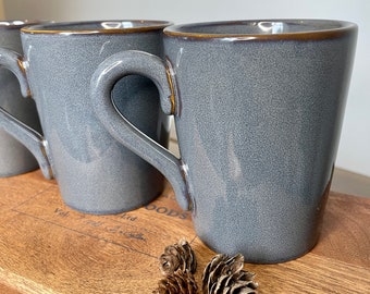 Rustic Blue Glazed & Speckled Stoneware 'Deniz' Mug | Reactive Glaze | Microwave Dishwasher Safe