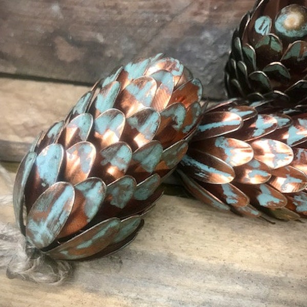 Distressed Metal Pinecone | Christmas | Rustic Industrial | Tree Decoration