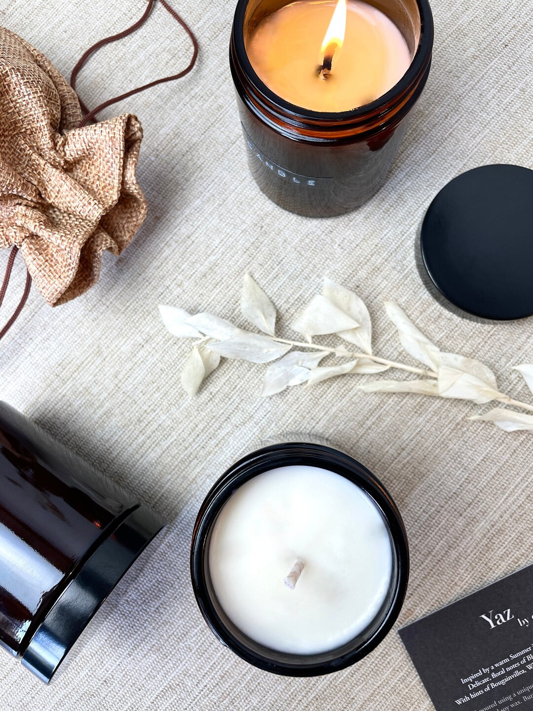 Amber Glass Candle | Natural Coconut & Soy Wax | Vegan and Eco Friendly ...