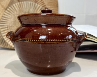 Vintage Pearson’s of Chesterfield Brown Glazed Stoneware Serving Pot | Traditional English Rustic Kitchen Decor | Tureen With Lid