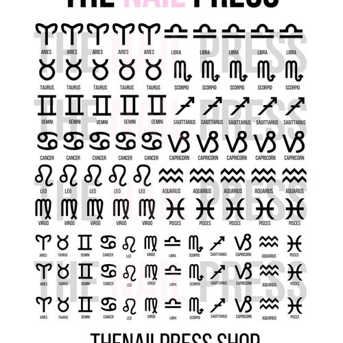 Zodiac Nail Decals Waterslide Nail Decals Nail Stickers - Etsy Canada