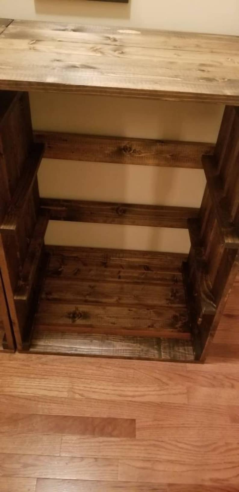 Rustic Wooden 3 Laundry Basket Holder Hamper Storage Etsy