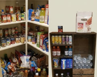Rustic Wooden Drink Food Storage Shelf Pantry