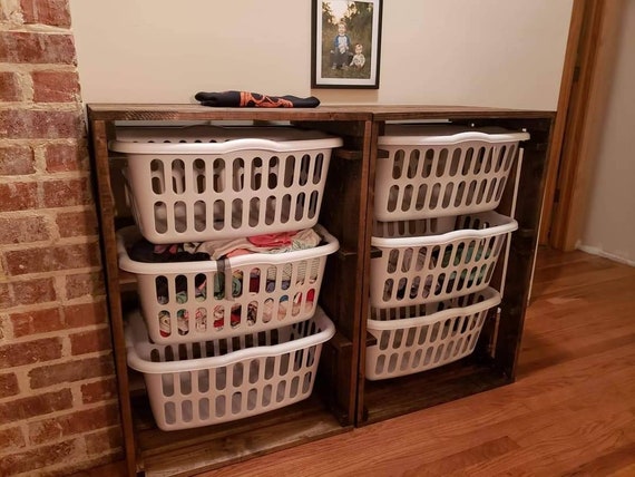 Laundry Hamper, Storage Organizer, Laundry Organizer, Handmade Wooden Bin 