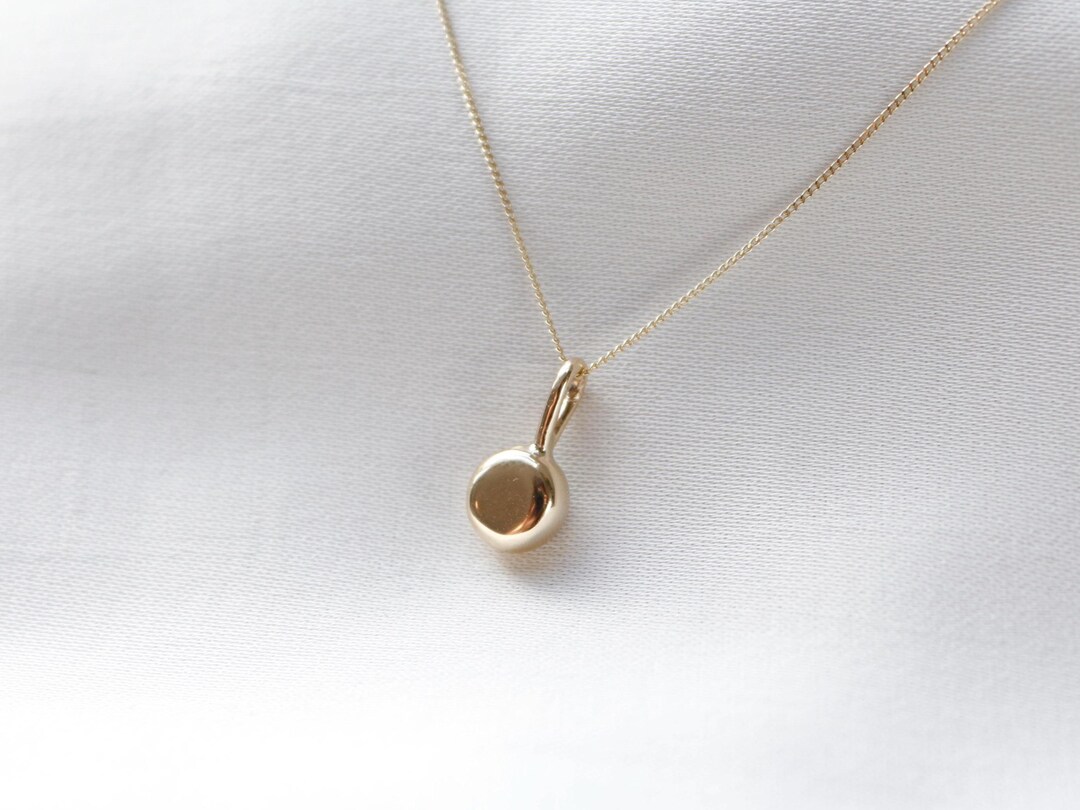 Solid Gold Molten Drop Necklace With 14k Cable Chain - Etsy