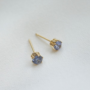 Spinel Blue Cubic Zirconia Stud Earrings | Synthetic Spinel | Lab Created Spinel | Synthetic Gemstones | 14k Gold Filled | Sterling Silver