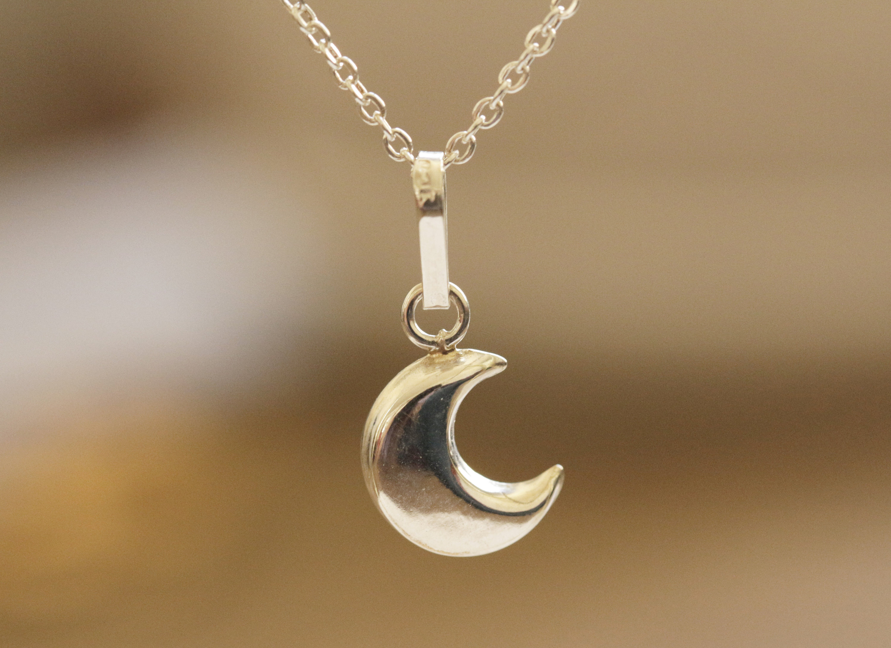 Sterling Silver Crescent Moon Necklace - Etsy