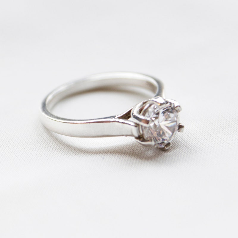 Cz Engagement Ring - Etsy