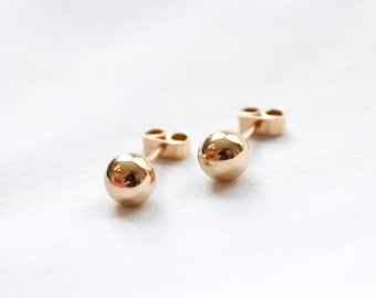 18k Gold Ball Ohrstecker | 18k Gold Kugel Ohrringe | Solid Gold Kiesel Ohrstecker | 18k Kugel Ohrstecker