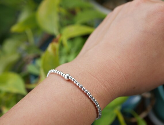 Elastic clearance silver bracelet