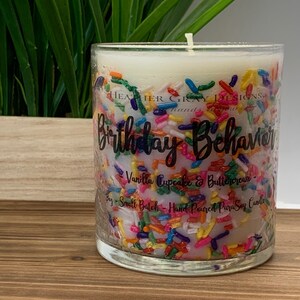 Birthday Candle - Hand-Poured Soy Blend Candle - Vanilla Cupcake & Buttercream Scented - Birthday Sprinkle Candle - Happy Birthday Candles