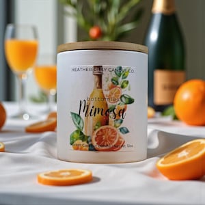 Bottomless Mimosa Candle: Mandarin & Champagne Scented, Coconut Apricot Wax