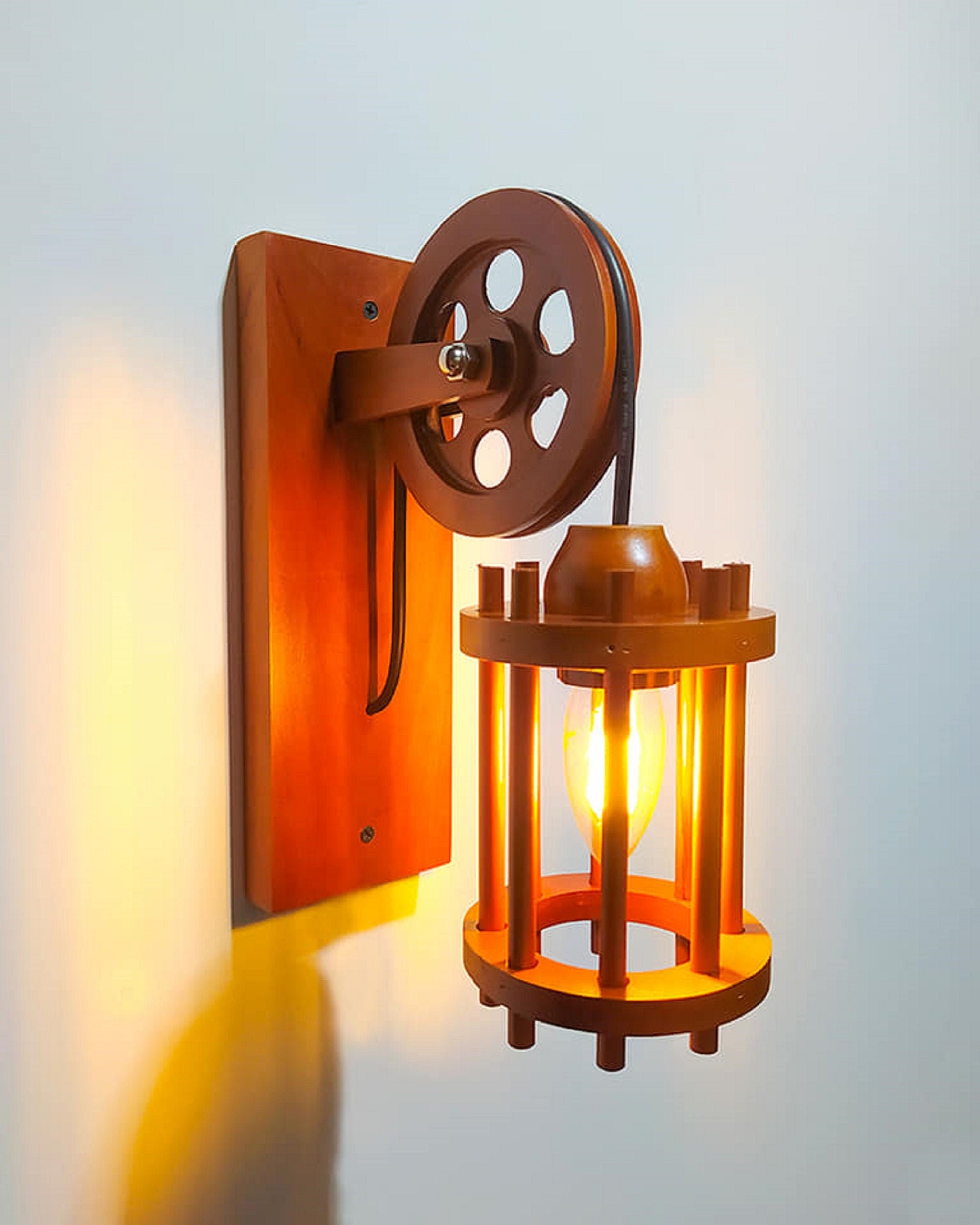 Wooden Wall Lampwall Lampvintage Wood Wall Lamp - Etsy UK