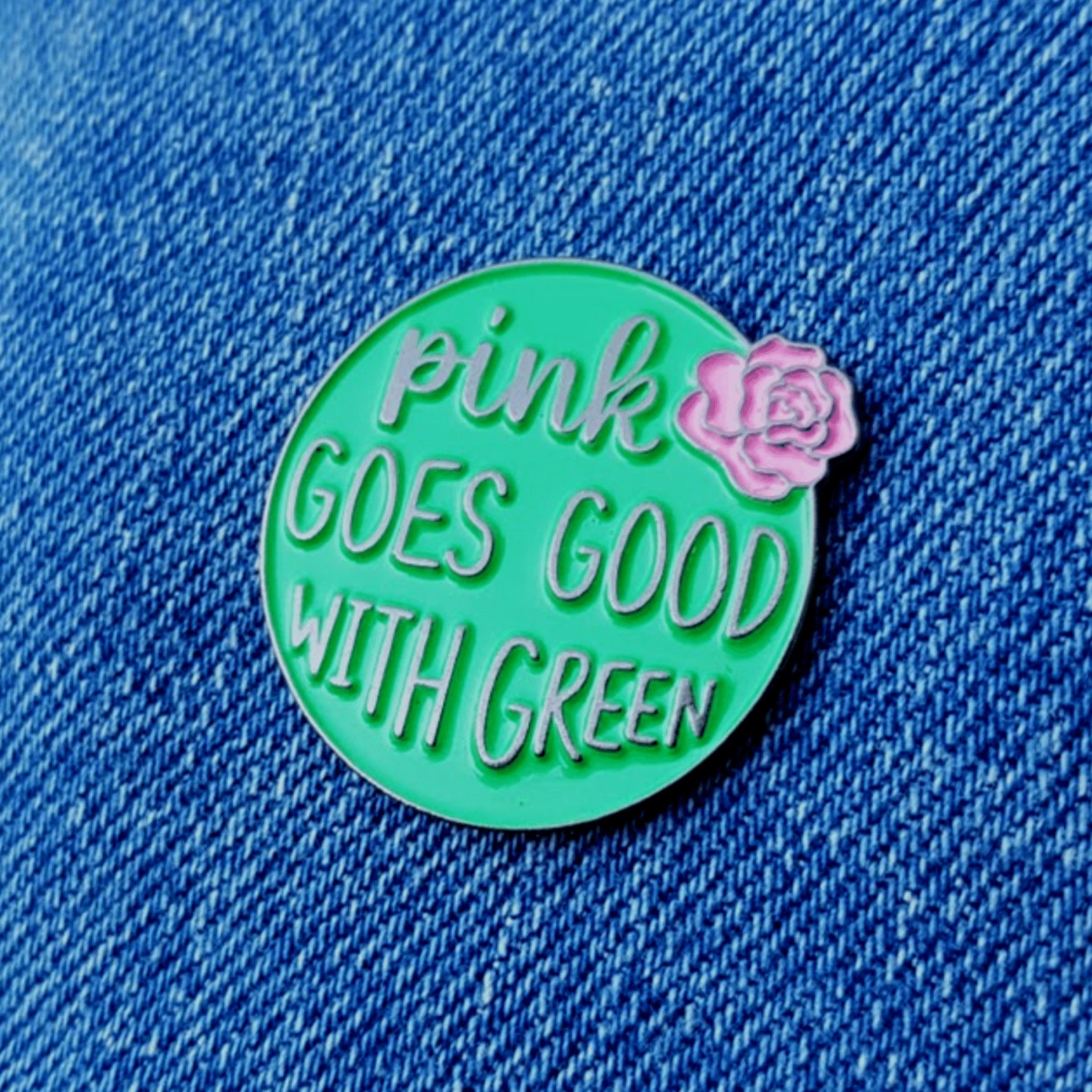 Pink Goes Good With Green Wicked Pin Etsy UK
