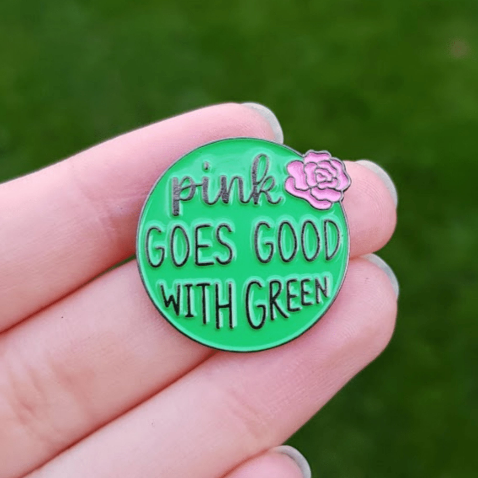 Pink Goes Good With Green Wicked Pin Etsy UK