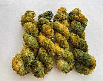 Hand dyed fingering/sock weight yarn, “Summer Harvest”