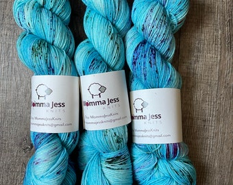 Hand dyed fingering/sock weight yarn, “Frozen Garden”