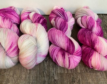 Hand dyed fingering weight yarn, One of a kind