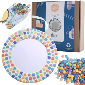 Crafty You Crafty Me: Mosaic Mirror Kit, DIY Craft Kit, Make it yourself Mirror, Craft Gift for Teen, Creative Gift, Made in UK