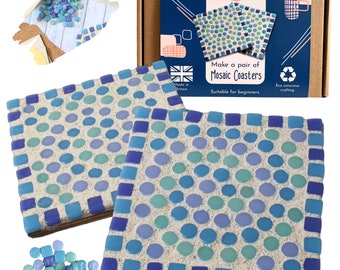 Crafty You Crafty Me - Mosaic Coaster Craft Kits for Adults, Arts and Crafts Gifts for Women and Men, Suitable for Beginners, Made in UK