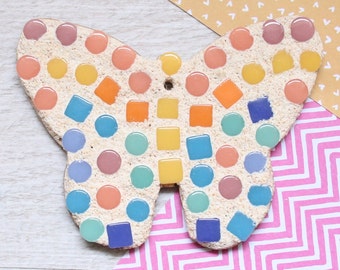 Crafty You Crafty Me: Butterfly mosaic kit, children's mosaic kit, craft gift for kids, beginners mosaic, spring craft kit, Made in UK