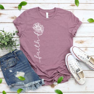 Faith Flower Graphic T-Shirt: Christian Sunflower Shirt