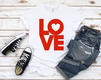 Love Heart Graphic Tee - Women's Valentine's Day Shirt