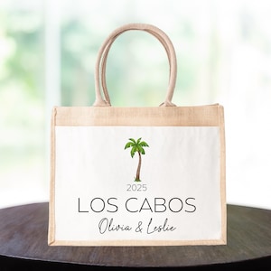 Palm Tree Wedding Welcome Tote Bags, Custom Guest Gifts, Tropical Gift Bags, Island Wedding Favors