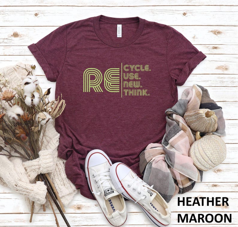 Recycle Reuse Renew T-Shirt: Earth Day Gift, Climate Change Tee image 8