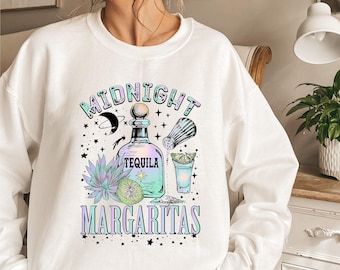 Midnight Margaritas Sweatshirt: Witchy Tequila Party Shirt