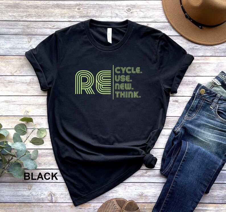 Recycle Reuse Renew T-Shirt: Earth Day Gift, Climate Change Tee image 3