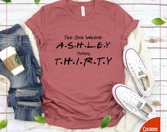 Custom Name Birthday Shirt: The One Where Turns Age Tee