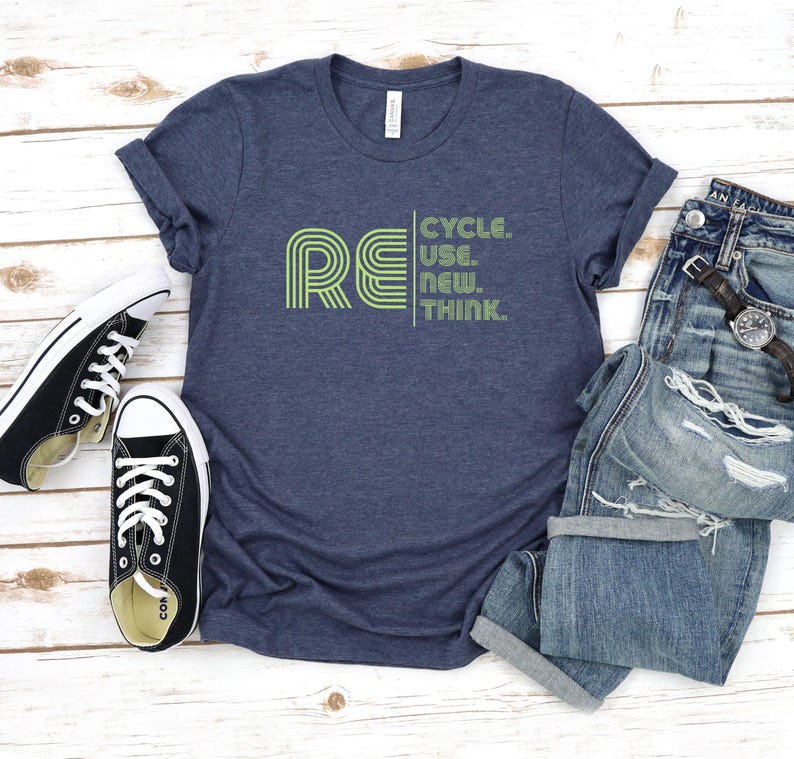 Recycle Reuse Renew T-Shirt: Earth Day Gift, Climate Change Tee image 2