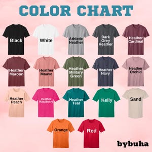a group of t - shirts that say color chart
