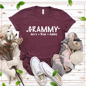 Personalized Grammy Shirt, Grammy Shirt with Grandkids Names,Mothers Day Gift, Customized Grammy Shirt,Personalized Grammy Gift, GrammyTee
