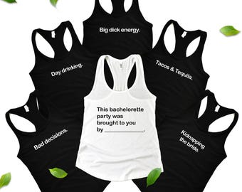 Bachelorette Party Tank Tops: Funny Group Wedding Favor Shirts