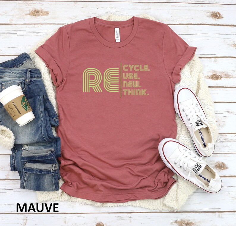 Recycle Reuse Renew T-Shirt: Earth Day Gift, Climate Change Tee image 7
