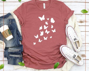 Butterfly Graphic T-Shirt: Monarch Design, Animal Lover Tee